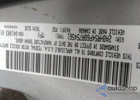 2008 Chrysler Town & Country Touring from USA, damaged, VIN 2A8HR54P68R754561